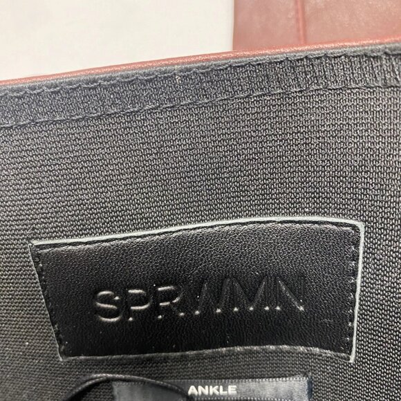 NEW SPRWMN Women's High-Waisted Leather Ankle Leggings Brown Size 29 x 28 - Picture 3 of 12